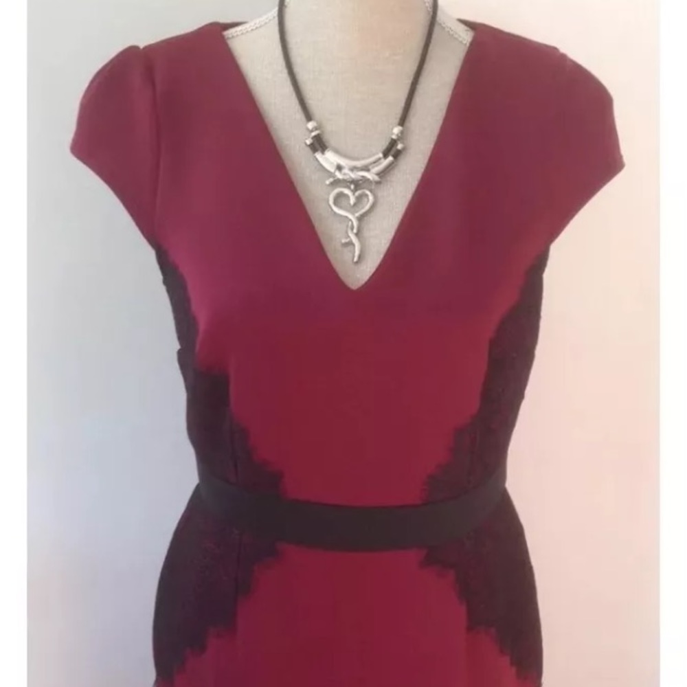 Dorothy Perkins burgundy lace dress