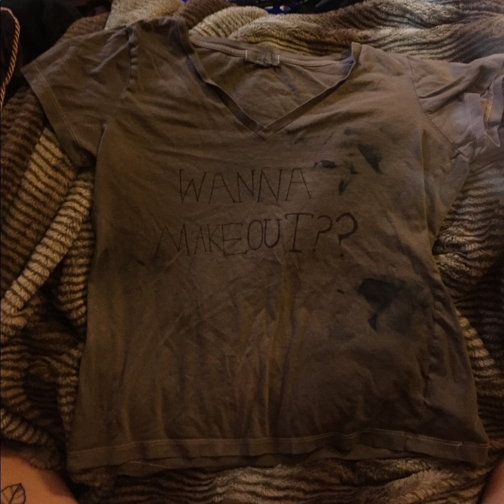 Wanna make out punk grey shirt