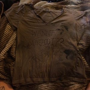 Wanna make out punk grey shirt