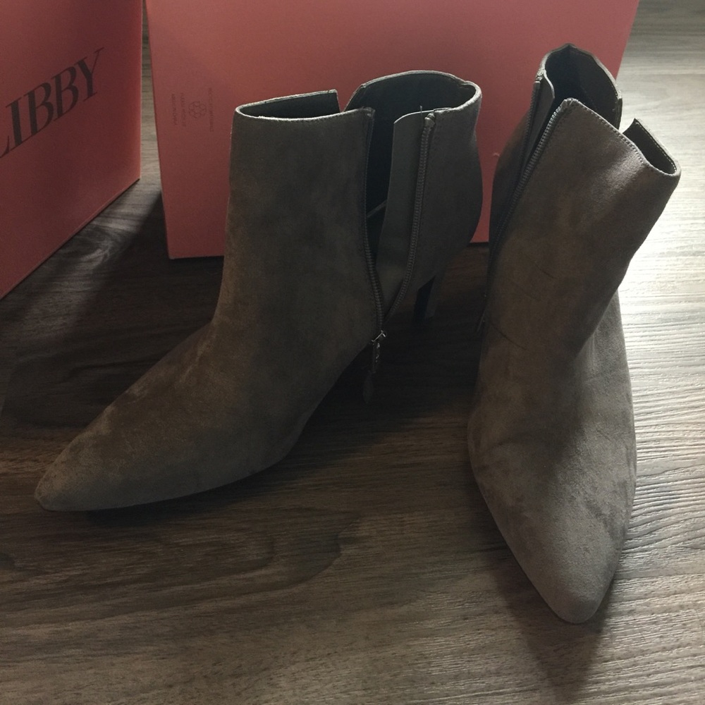 Gray ankle booties