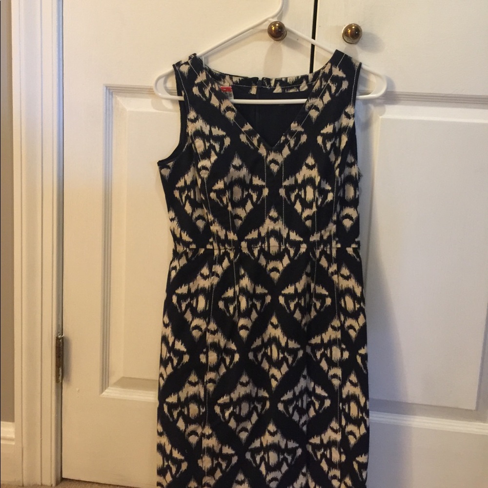 Talbots navy tribal-print dress