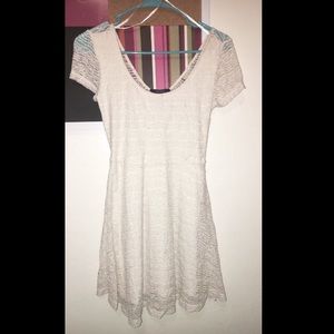 Short white lace sun dress