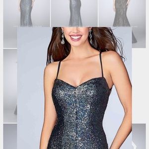 La Femme Navy Sequin Long Dress Size 2 Never Worn