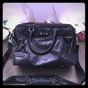 Tumi Black leather laptop bag!