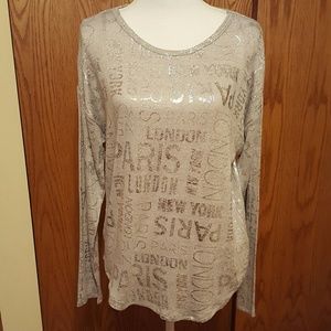 NWT Sparkly tunic top / sweater. PARIS / LONDON
