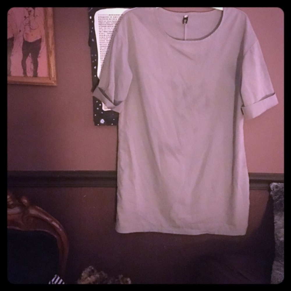 Grey shift dress is darker in spots in some lights