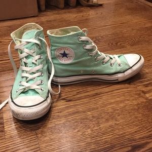Mint green Converse shoes