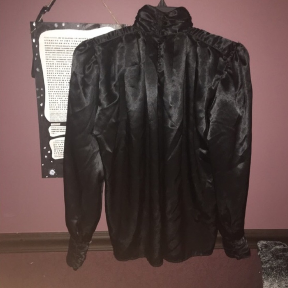 Black silk vintage top Victorian Dracula esc