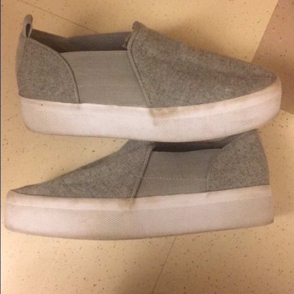 H&M platform grey slip on sneakers