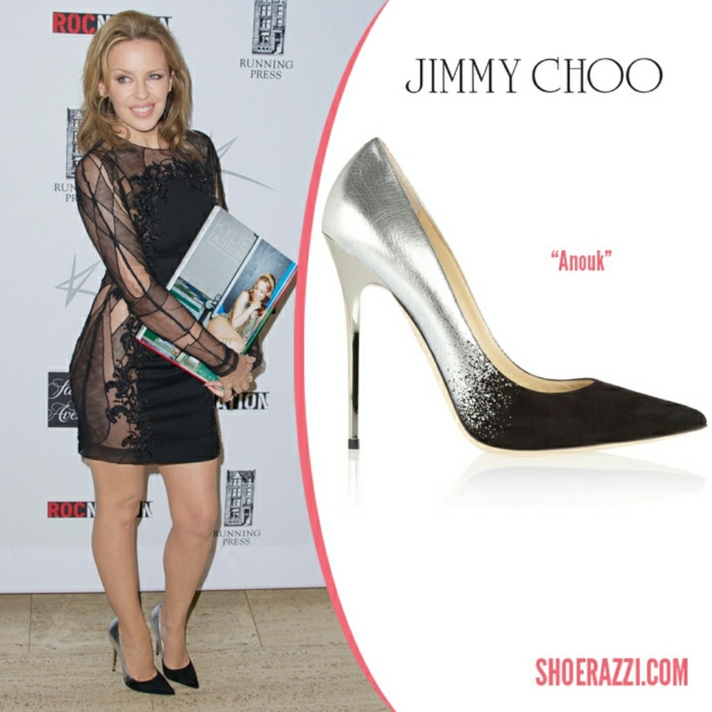 'Anouk' degrade metallic leather and suede pumps