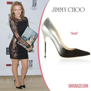 'Anouk' degrade metallic leather and suede pumps