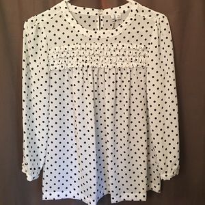 Super cute black and white polka dot blouse