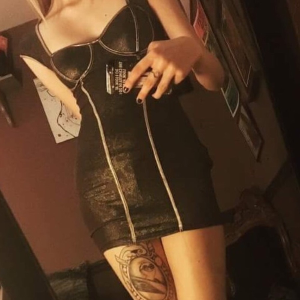 Vintage 80s glam rock cheetah shiny dress