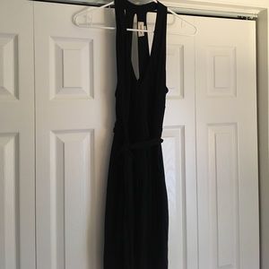 Black diesel racerback:halter dress with waist tie