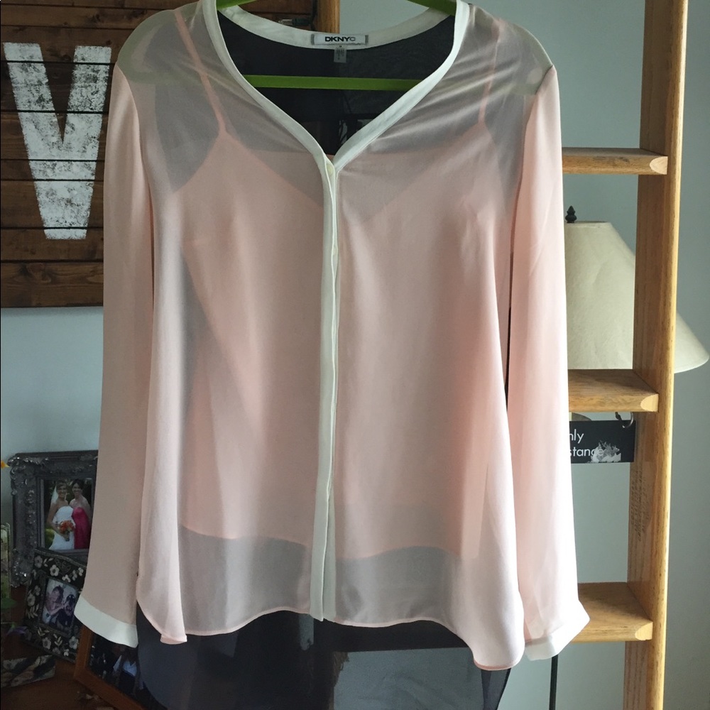 DKNYC sheer long sleeve shirt