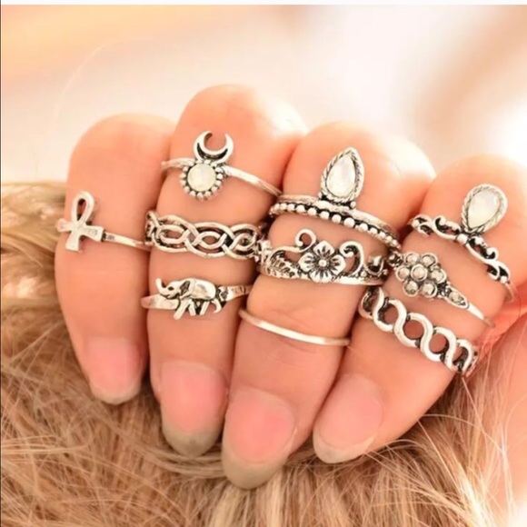 10 pieces Rings sets 6.5 size - Picture 3 of 3