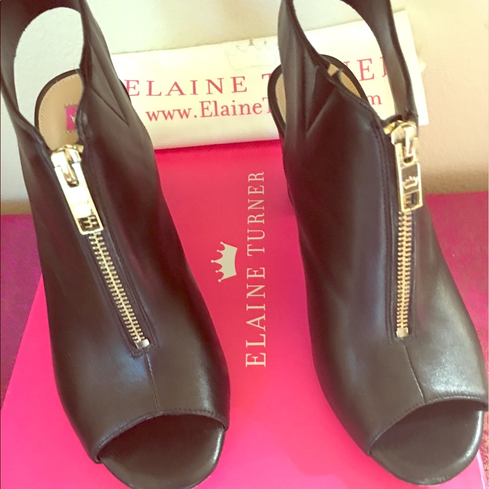 Elaine Turner Dahila Black Leather shoe