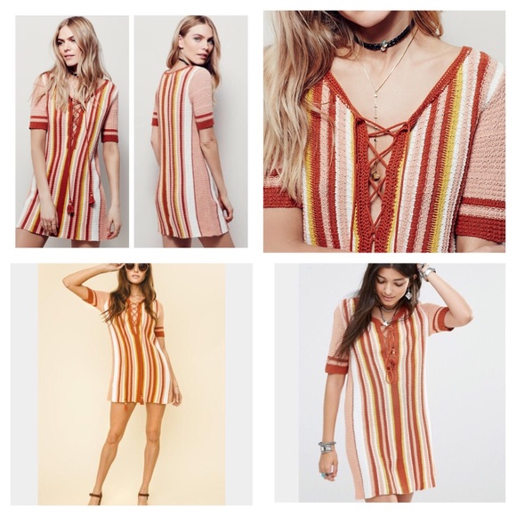 Free People Lollipop Knit Shift Mini Dress.  NWT. - Picture 2 of 4