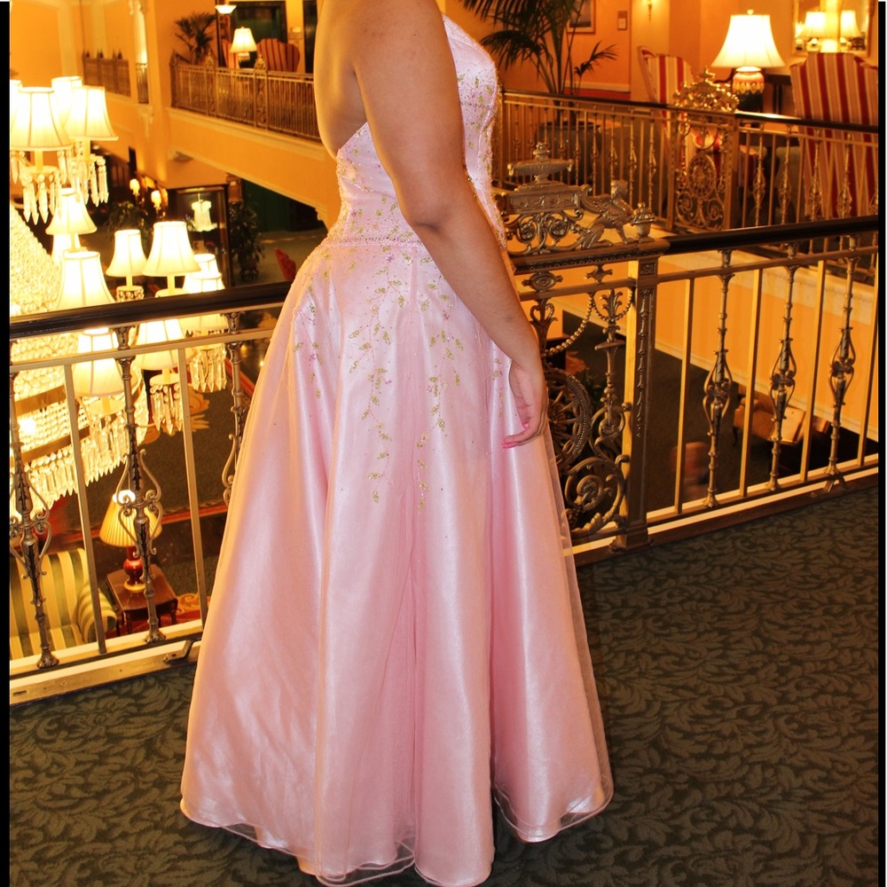 Mon Cherie Pink Prom Dress- Size 14