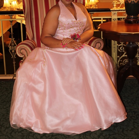 Mon Cherie Pink Prom Dress- Size 14 - Picture 2 of 4