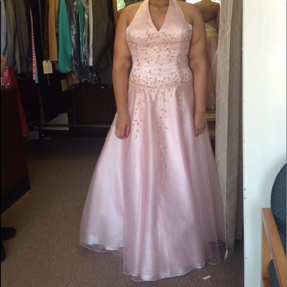 Mon Cherie Pink Prom Dress- Size 14 - Picture 4 of 4