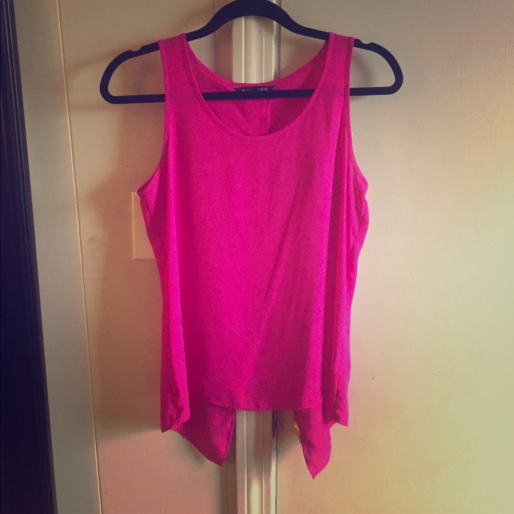 EXPRESS Pink Slit-in-Back Top