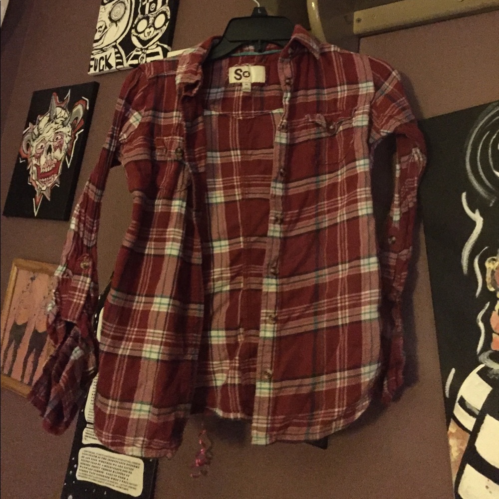 Plaid collared button up