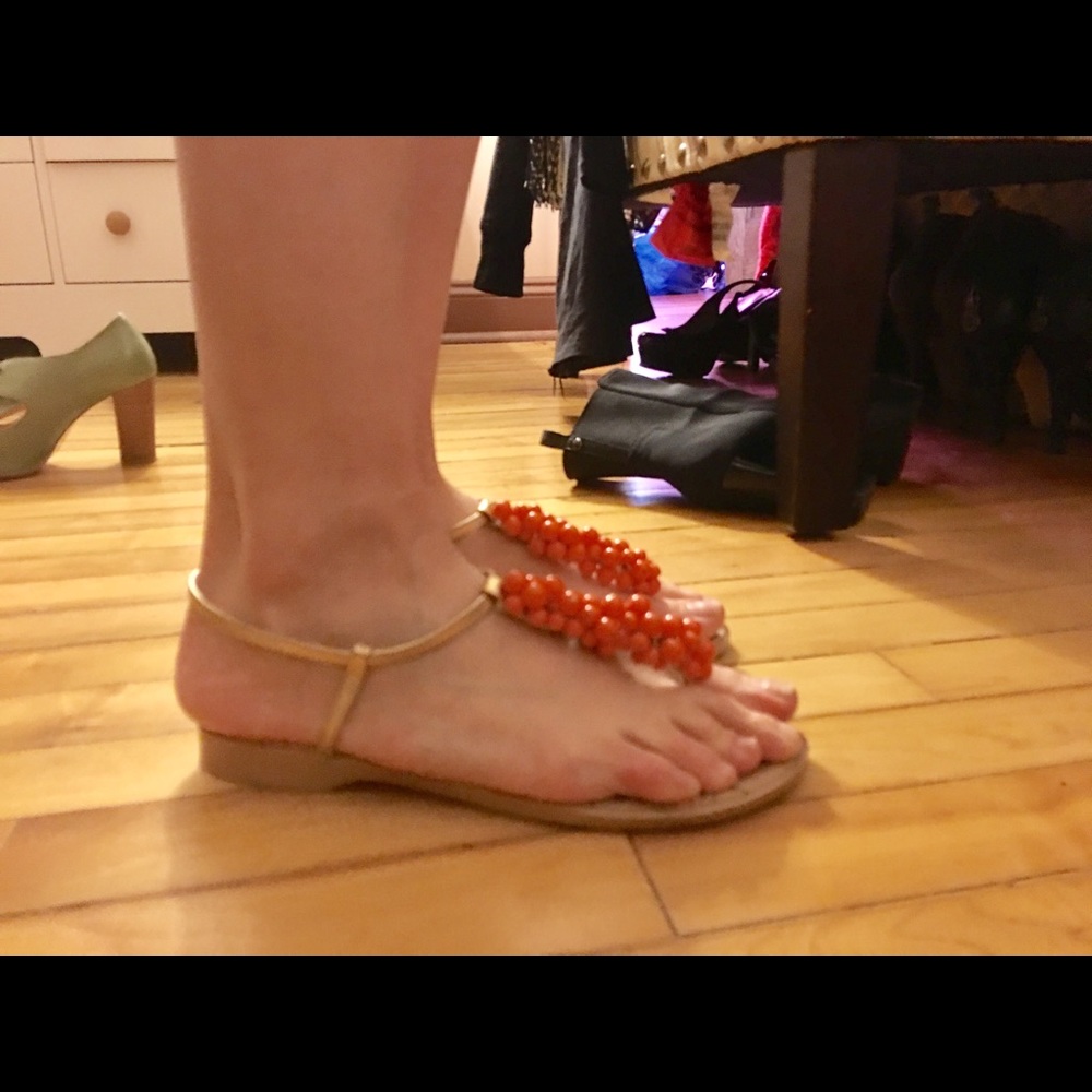 Sergio Zolcen -  Flat sandals - gold and orange