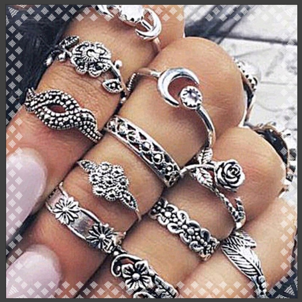 🌺 11 PIECE FASHION MIDI RING SET 🌺