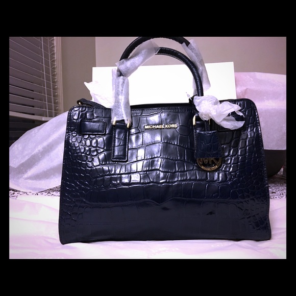 MK Dillon Croc Embossed Leather Satchel- $348 - Picture 1 of 7