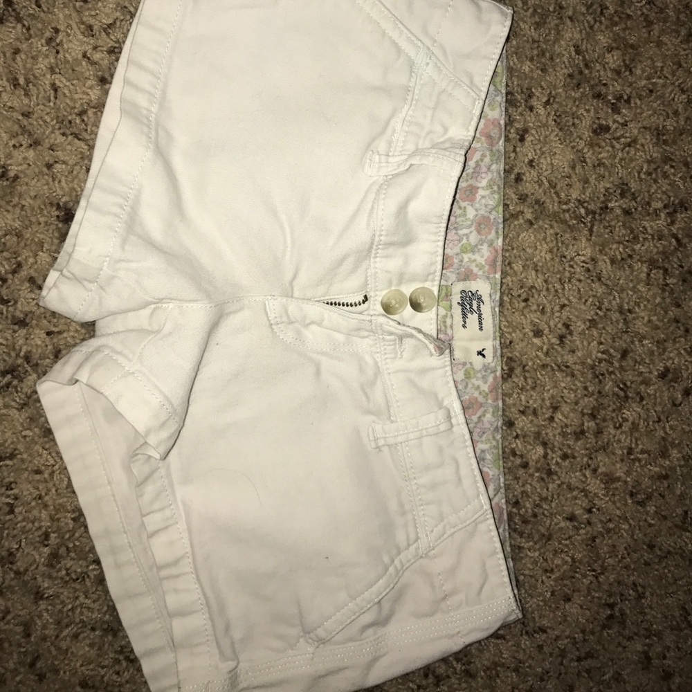 White, American eagle shorts
