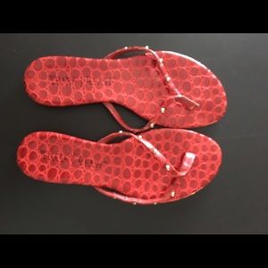 WHBM red studded flip flops