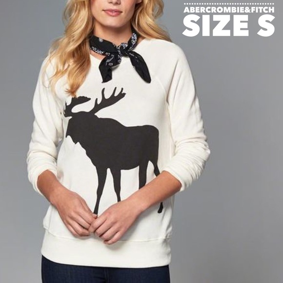 Abercrombie&Fitch logo graphic crew sweatshirt S - Picture 2 of 6