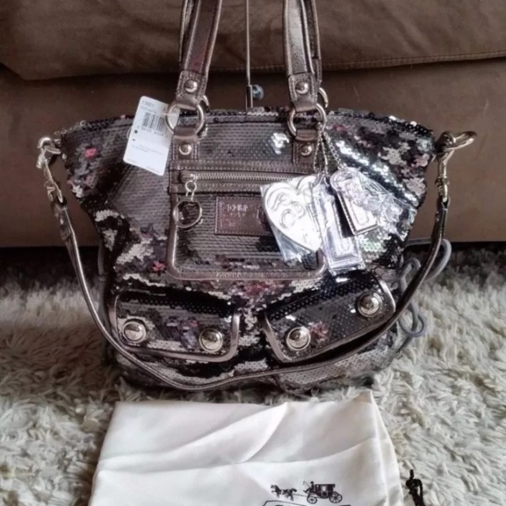 Coach spotlight poppy sequin bag