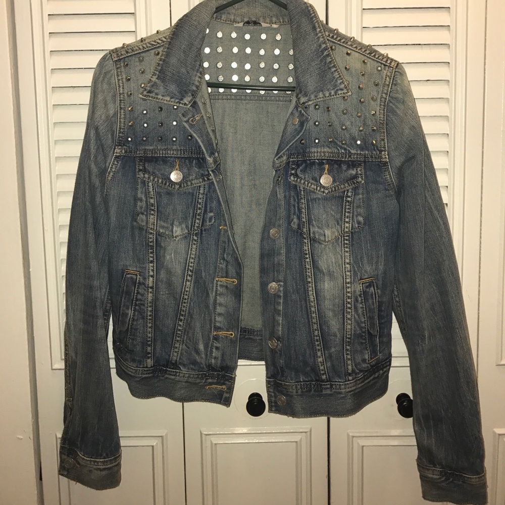 Talula sz S studded denim jacket