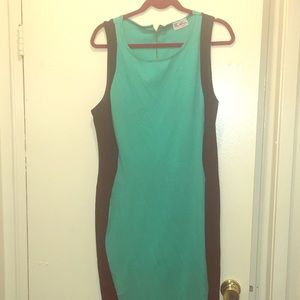 Plus size Bodycon Aqua and Black dress