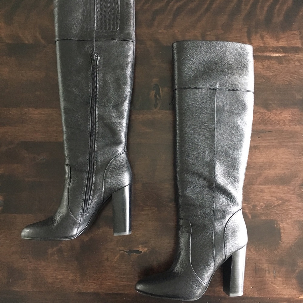 Banana Republic Black Leather Tall Boots