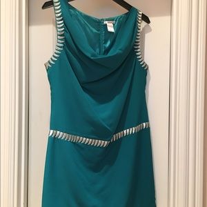 Teal and silver dress