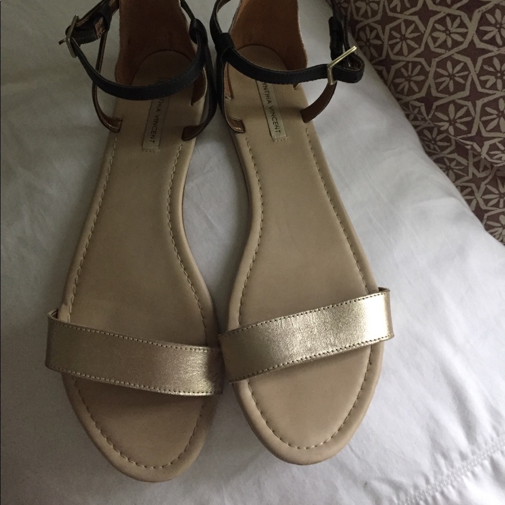 Cynthia Vincent -Soft Gold And Python Sandles. - image 1