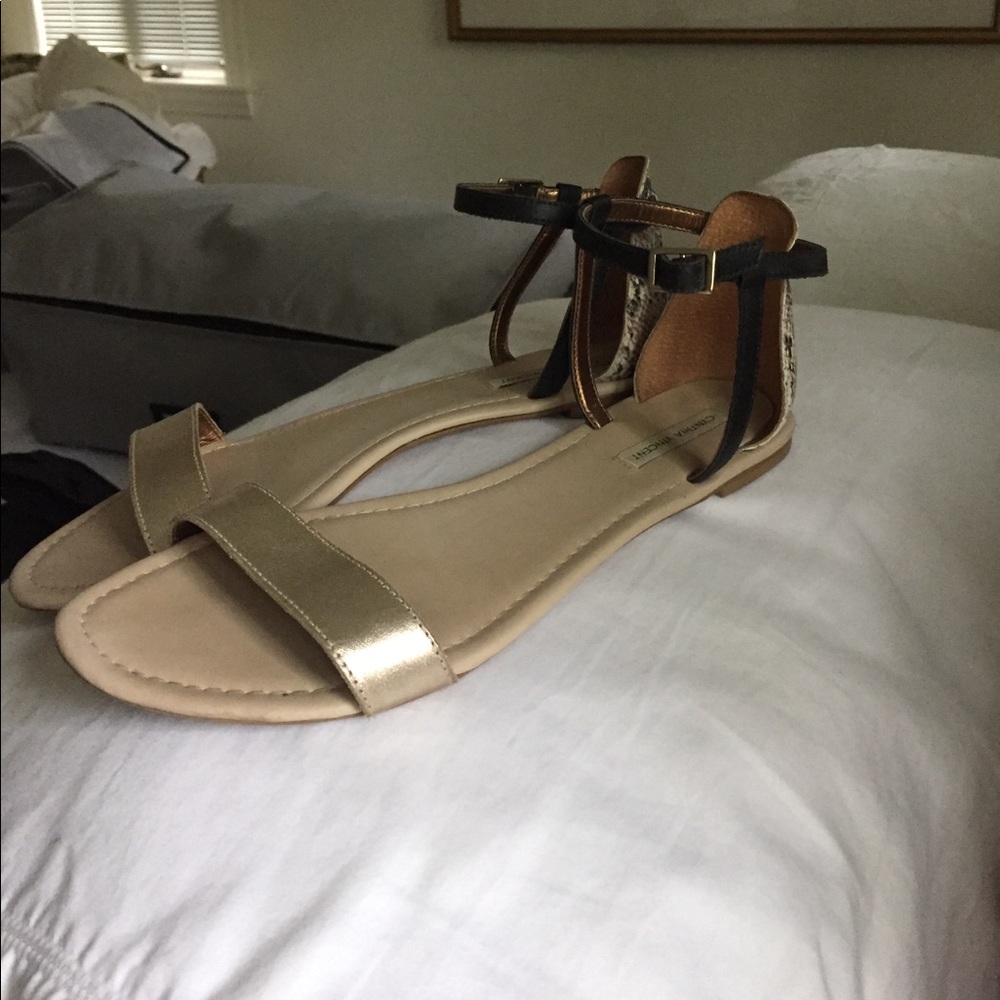 Cynthia Vincent -Soft Gold And Python Sandles. - image 3