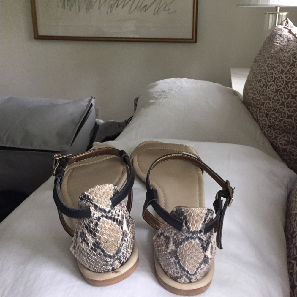 Cynthia Vincent -Soft Gold And Python Sandles. - image 4