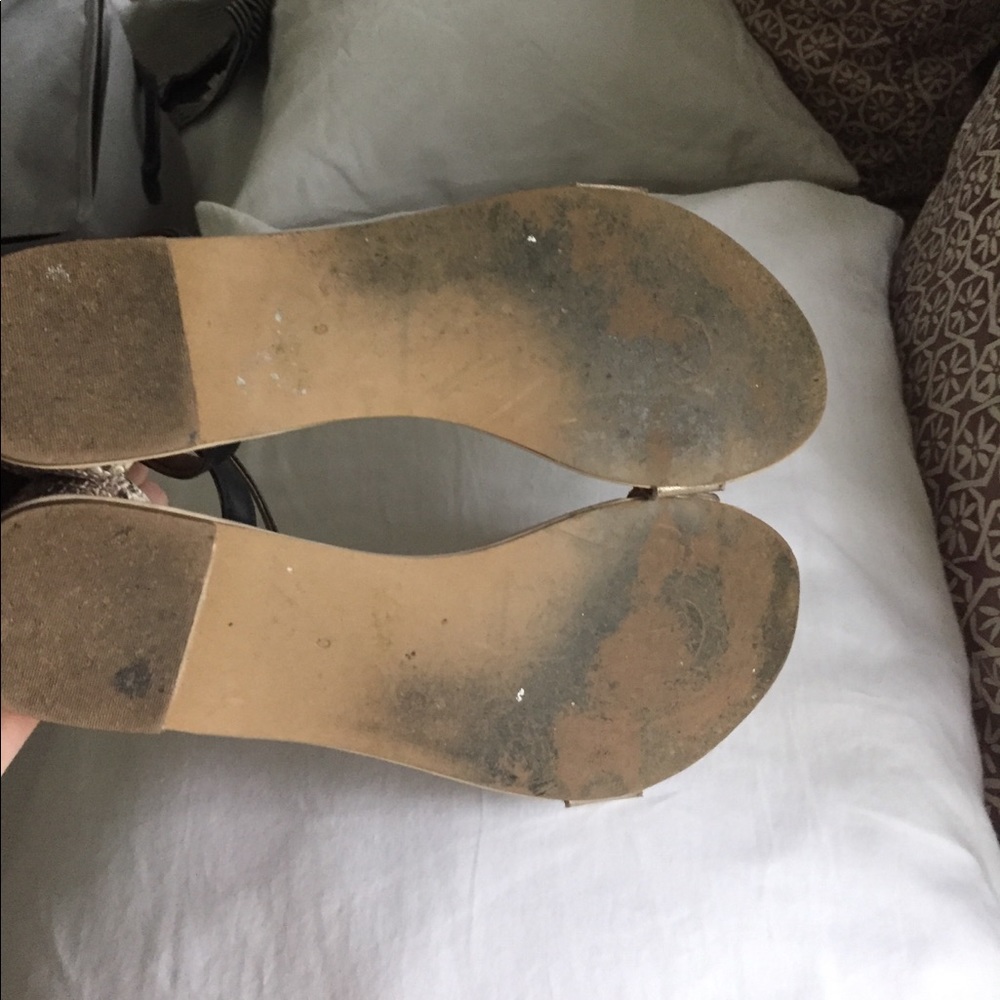 Cynthia Vincent -Soft Gold And Python Sandles. - image 5