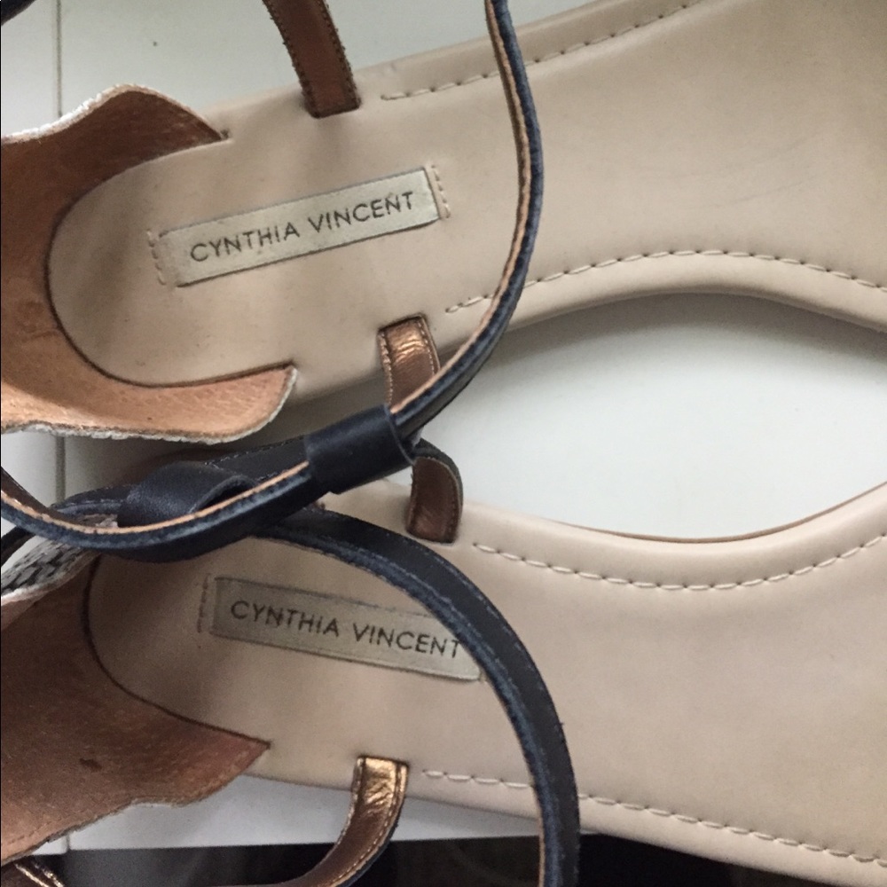 Cynthia Vincent -Soft Gold And Python Sandles. - image 6