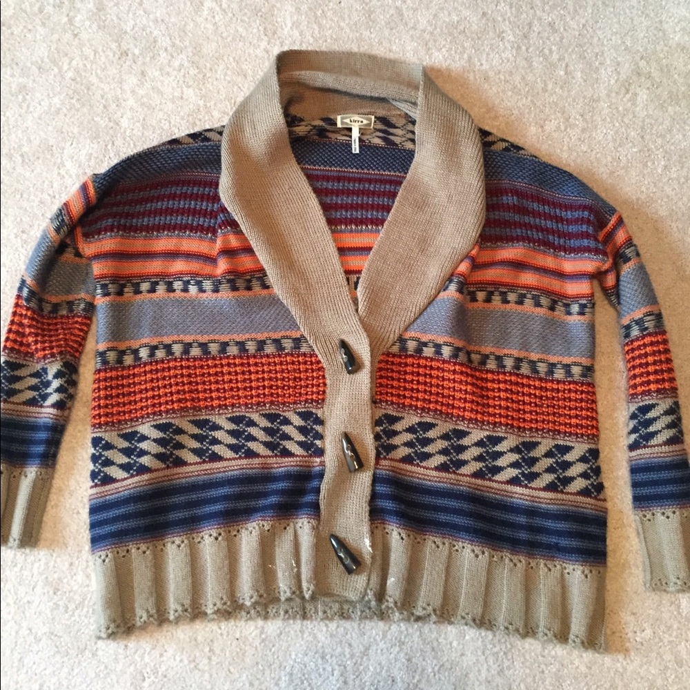 Patterned cardigan sweater
