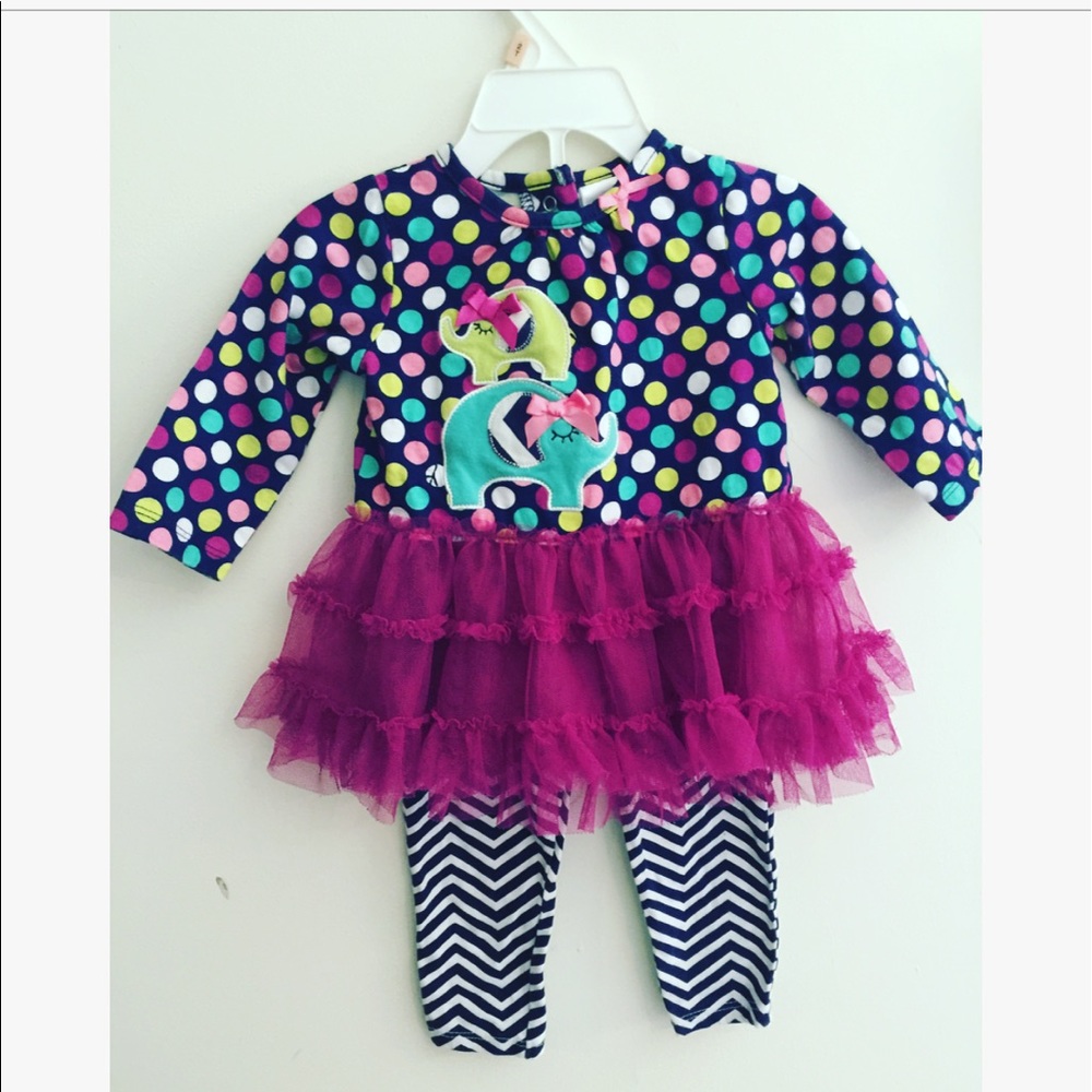 Chevron and elephant tutu outfit