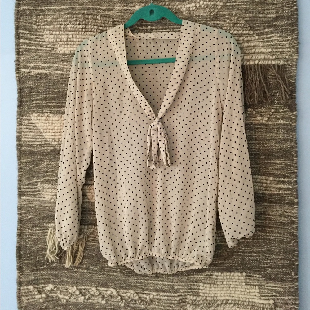 Black & cream polka dot blouse