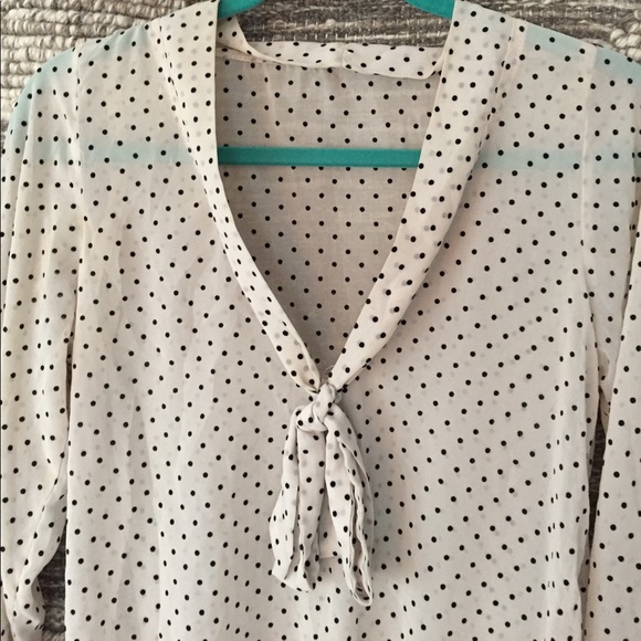 Black & cream polka dot blouse - Picture 3 of 4