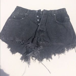 Black cutoff jean shorts