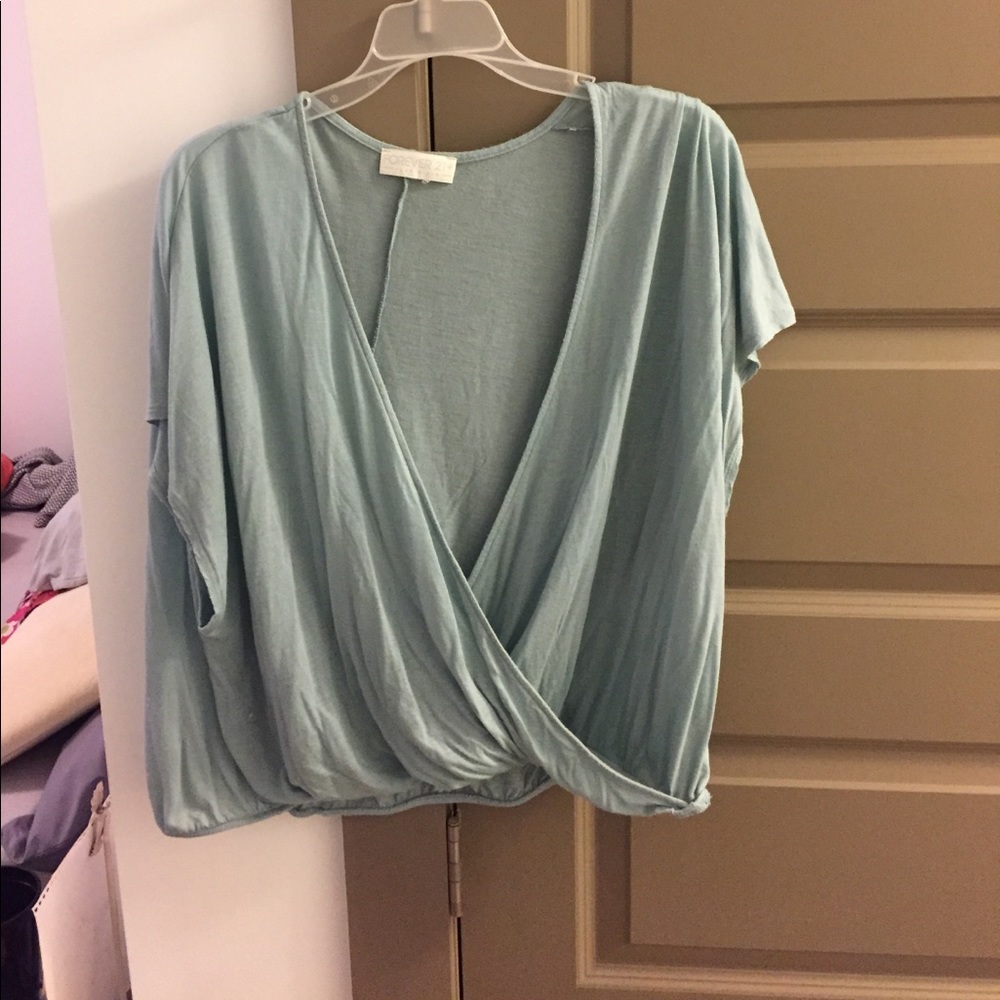 Light blue crop top