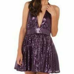 Akita Crazy in Love Mini Sequin Halter Neck Dress